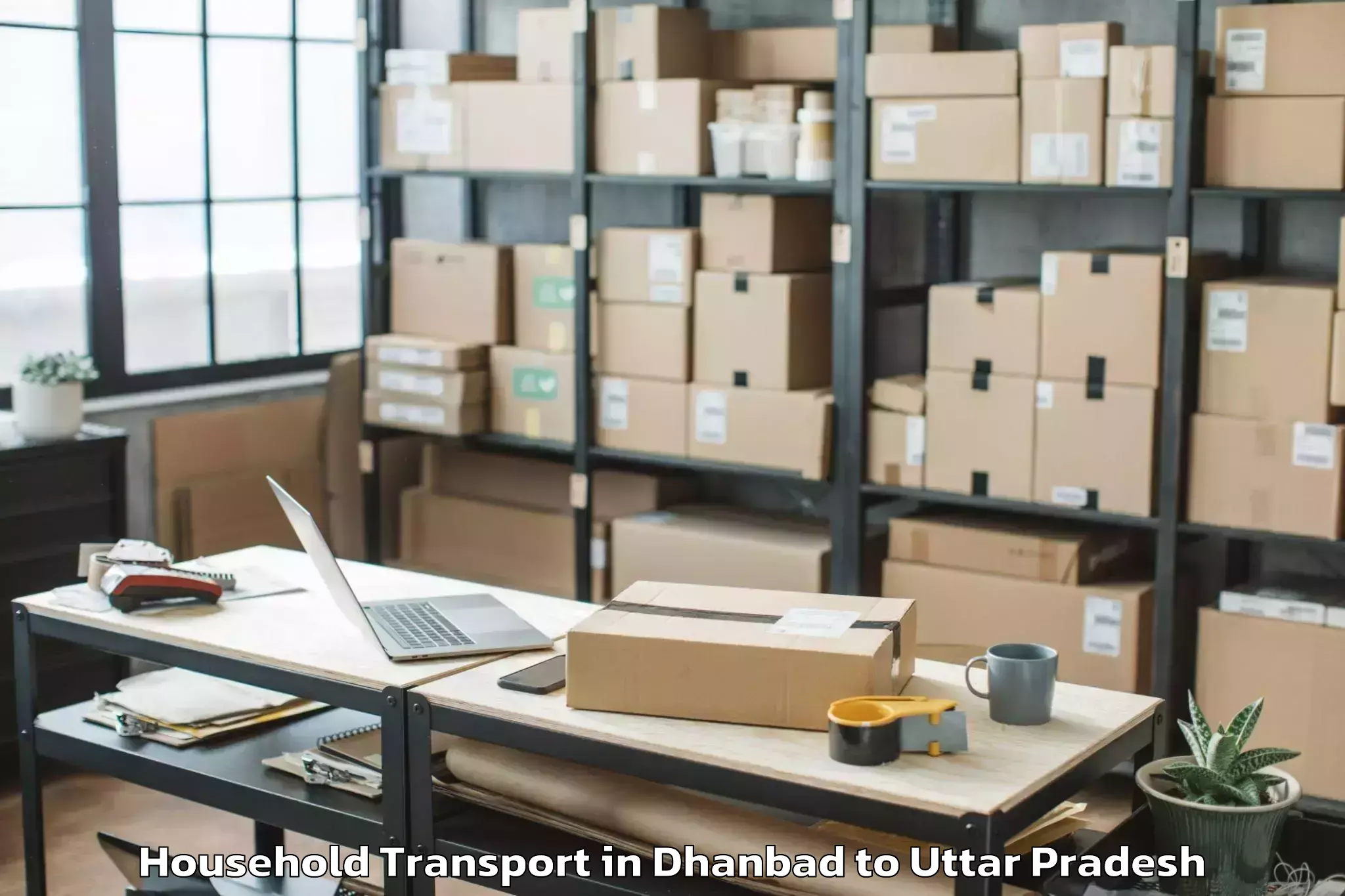 Top Dhanbad to Handia Household Transport Available